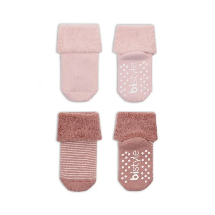 2Li Çemberli Kaymaz Havlu Soket Çorap 10503 Pudra Pembe