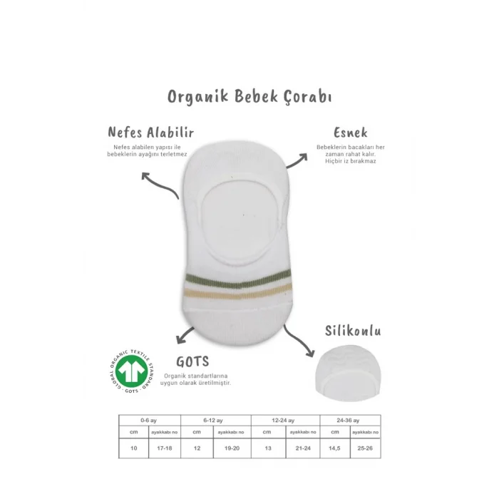 2Li Penye Babet Silikon Çemberli Çorap 30102 Nil Beyaz