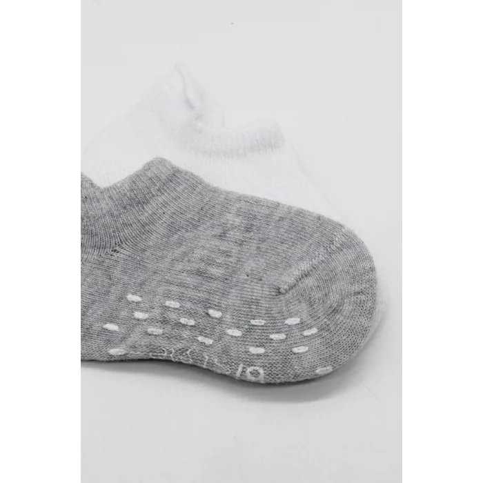 2Li Sneakers Kaymaz Basic Penye Çorap 20103 Gri Beyaz