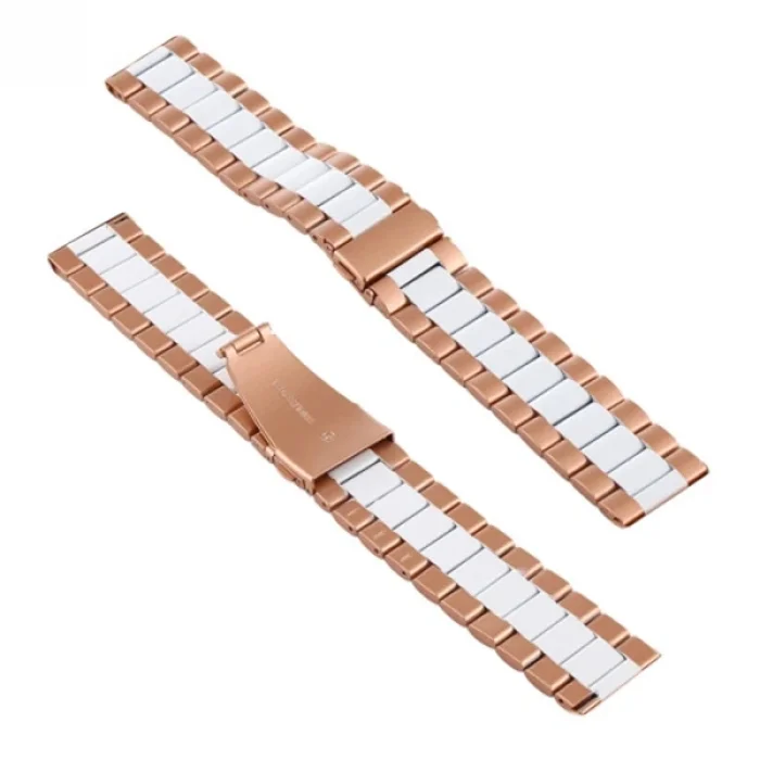 22MM Gear S3 Watch 4 -GT2 GT2E 46MM KayışKordon Seramik Paslanmaz Çelik-(5775)