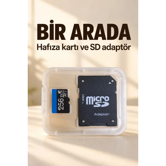 256 GB Micro SD Hafıza Kartı ve SD Adaptör