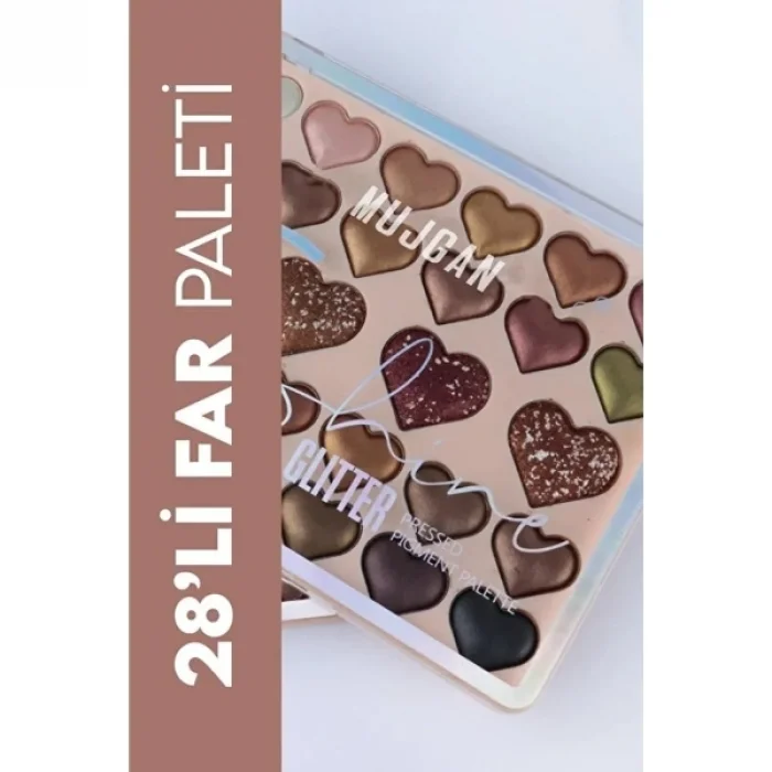 28li Sedefli Shine Kalp Far Paleti - 2li Set