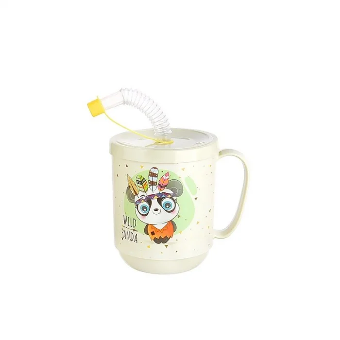 3 Adet pipetli Çuk Içecek Bardağı Desenli Bardak 350ml