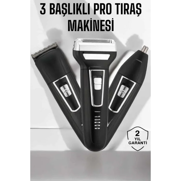 3 Başlıklı Profesyonel Tıraş Makinesi