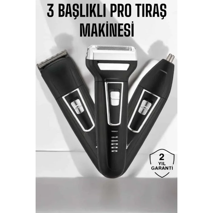 3 Başlıklı Profesyonel Tıraş Makinesi