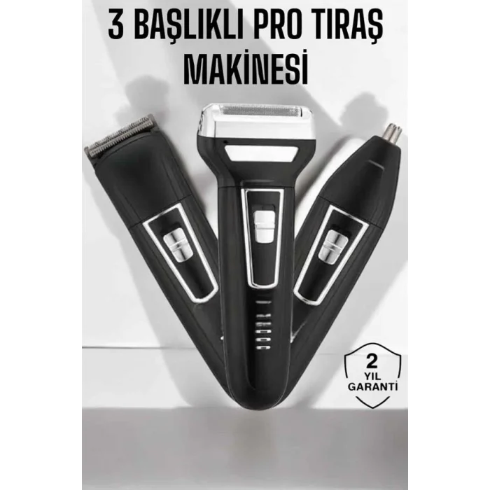 3 Başlıklı Profesyonel Tıraş Makinesi