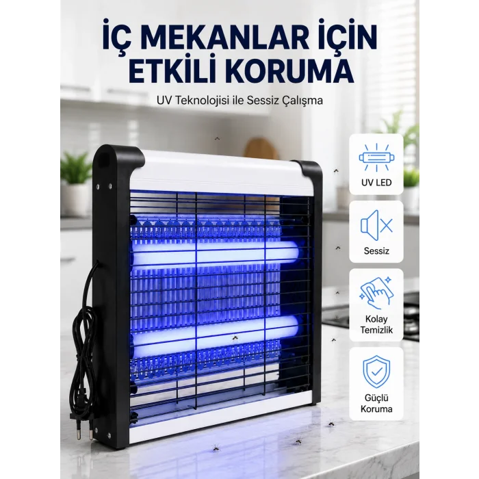 30 m² Etki Alanlı Mavi Işıklı Sinek Öldürücü Cihaz
