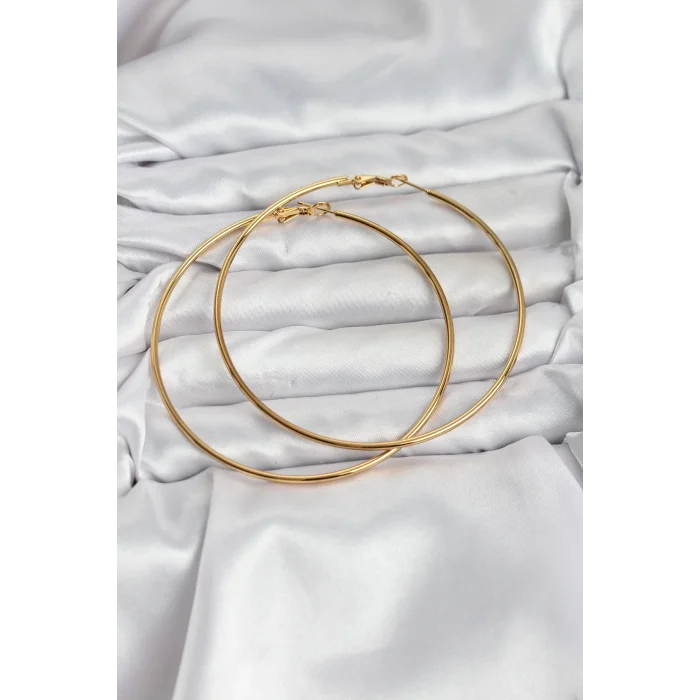 316L Çelik Gold Renk 75 mm Halka Küpe