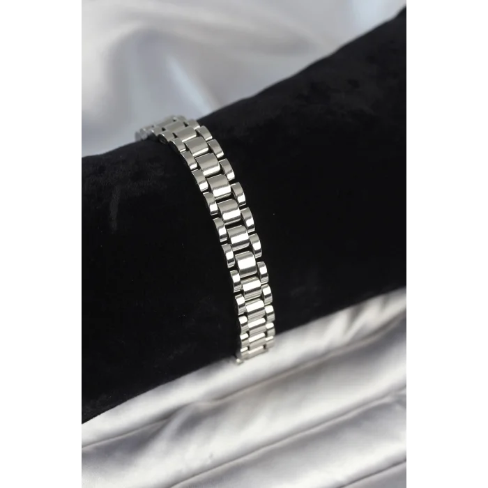 316L Çelik Gümüş Renk 9 mm Kalınlık Erkek Bileklik