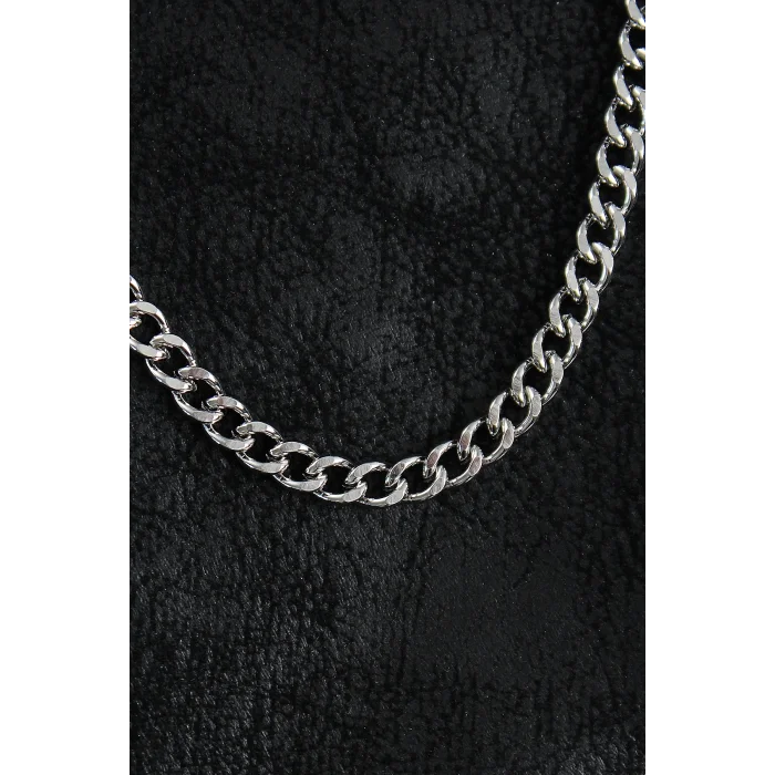 316L Çelik Klasik Zincir Model Gümüş Renk Erkek Kolye