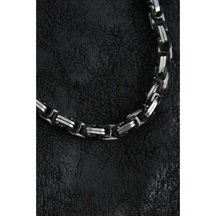 316L Çelik Kral Zincir Model Gümüş Renk Erkek Kolye