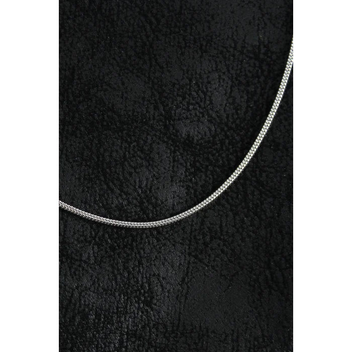 316L Çelik Örme Zincir Model Gümüş Renk Erkek Kolye