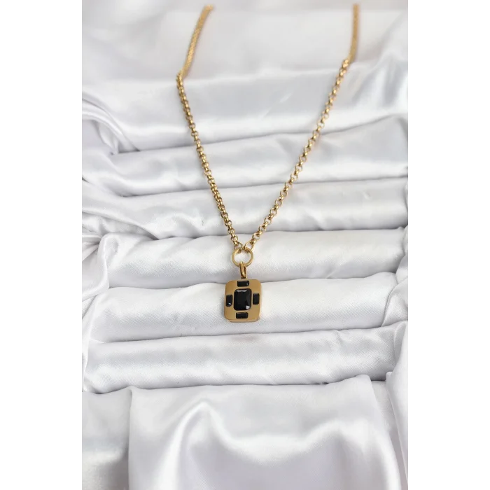 316L Çelik Zincir Gold Renk Vintage Model Kadın Kolye