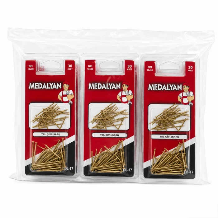 360 Adet 10x30 Sarı Tp Çelik Tel Çivi 12x30pcs Bx40