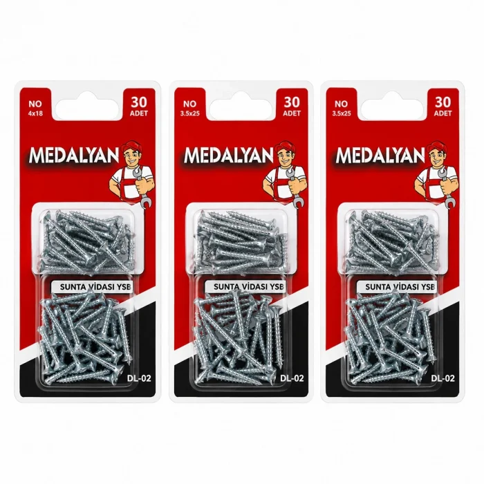360 Adet 3.5x25 Sunta Vidası 12x30pcs Bx40
