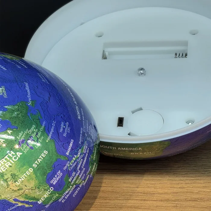 360 Derece Dönen LED Işıklı Mavi Dünya Küresi