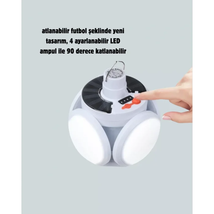 360 Derece Katlanabilir Solar LED Aydınlatma Çadır Lambası