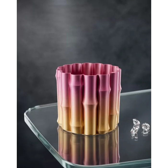 3D Dekoratif Mor Sarı Vazo Modern Tasarım Estetik Ev Aksesuarı