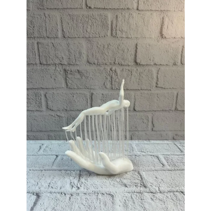 3D El İnsan Figürü Beyaz İskandinav Tarzı Dekoratif Obje