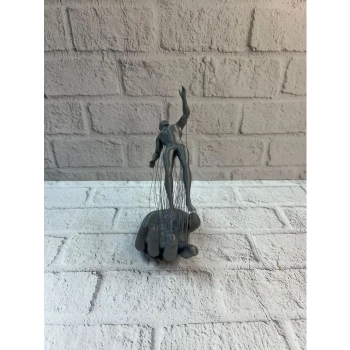 3D El İnsan Figürü Gri Soyut Modern Dekoratif Biblo