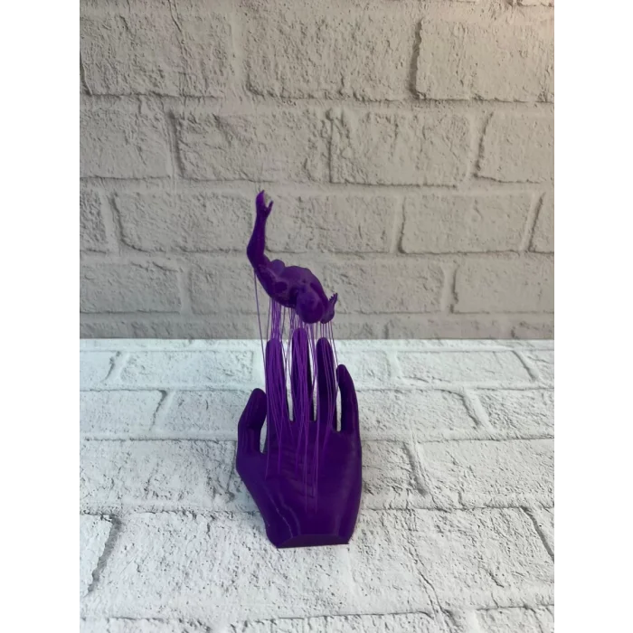 3D El İnsan Figürü Mor Modern Sanatsal Dekoratif Biblo 12x18 cm