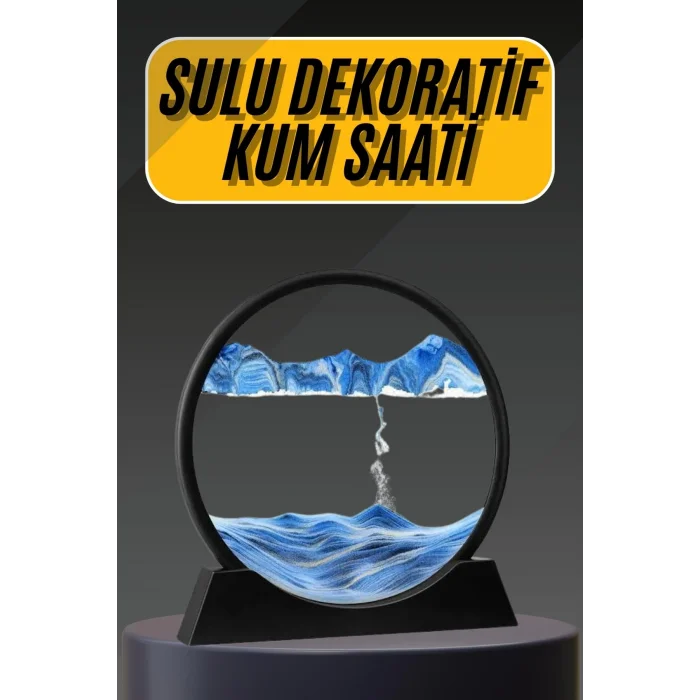 3D Led Işıklı Kum Saati Gece Lambası Hareketli Sulu Kum Saati Dekoratif