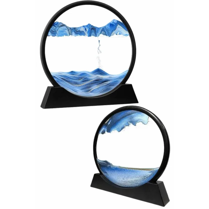 3D LED Işıklı Kum Saati Gece Lambası Hareketli Sulu Kum Saati Orta Boy