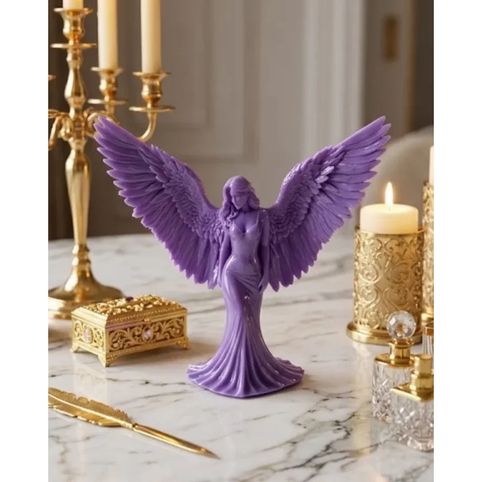 3D Lila Melek İnsan Biblo Estetik Dekoratif Obje