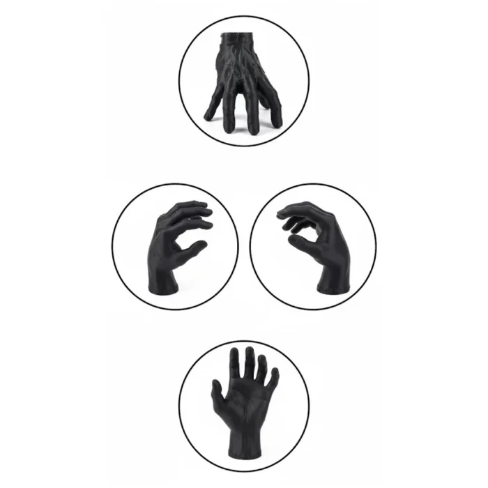 3D Modern Siyah El Biblo 17x16 cm Ev ve Ofis Dekorasyonu