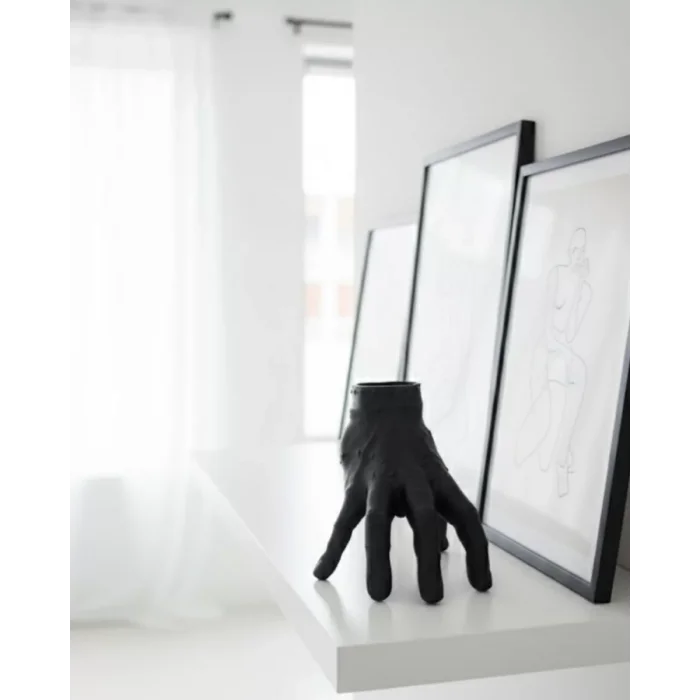 3D Siyah El Biblo 27x22 cm İddialı Ev Dekorasyonu