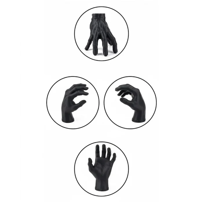 3D Siyah El Tasarım Dekor 17x16 cm Konsol ve Şömine Üstü Obje