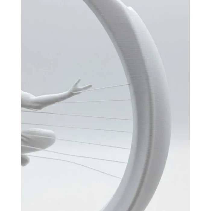 3D Zen Heykeli Ay Formlu Meditasyon Yapan İnsan Figürü Dekor