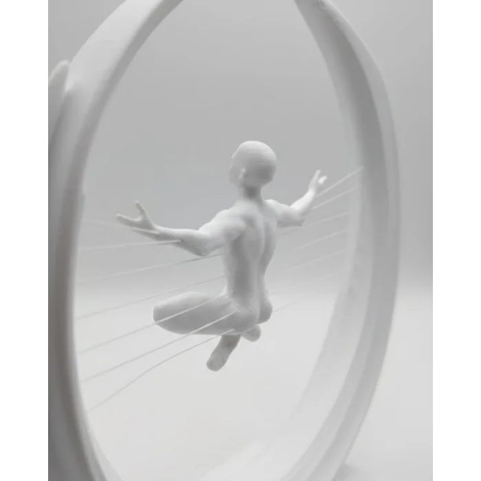 3D Zen Heykeli Modern Ay Tasarımlı Meditasyon Biblosu