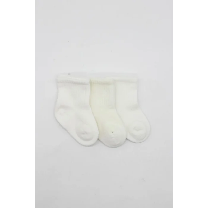 3lü Penye Soket Çorap 10132 Ekru