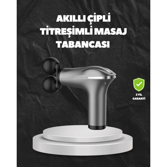 4 Başlıklı Şarjlı Masaj Tabancası Bel Sırt Boyun Bacak Kas Rahatlatıcı