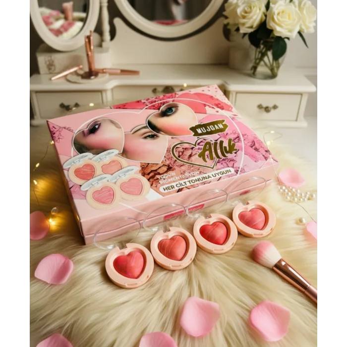 4lü Kalp Allık Blush Seti