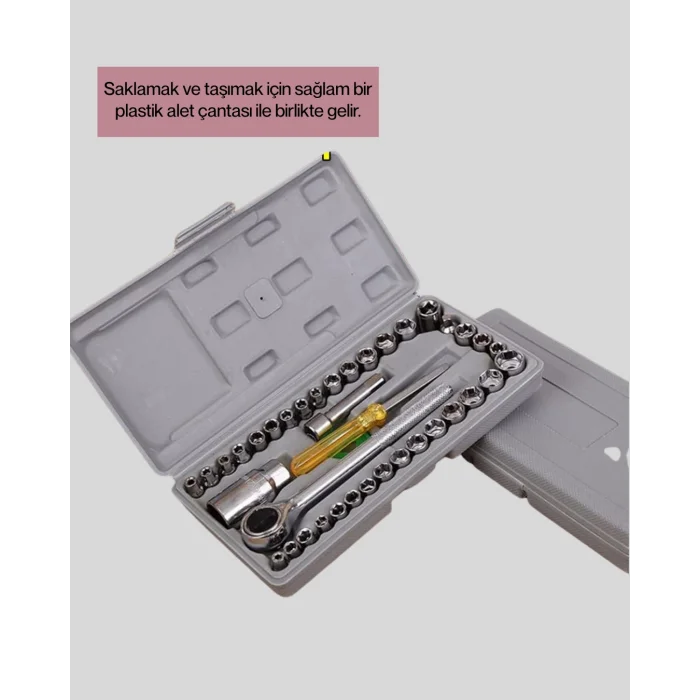 40 Parça Cırcır Lokma Anahtar Seti Profesyonel Kullanım