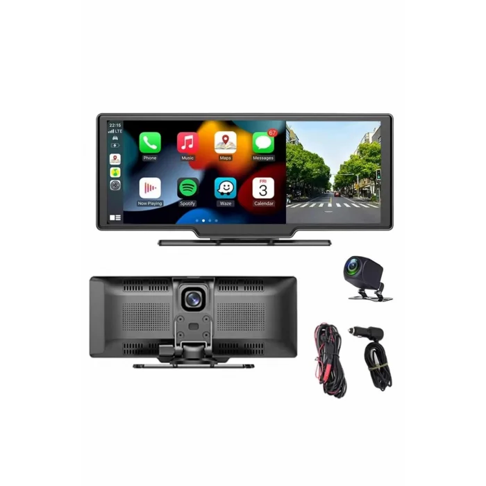 4K Ultra Araç İçi Ön ve Arka Kameralı Ekran HD 2 Kameralı Torpido Üstü Araç Multimedya