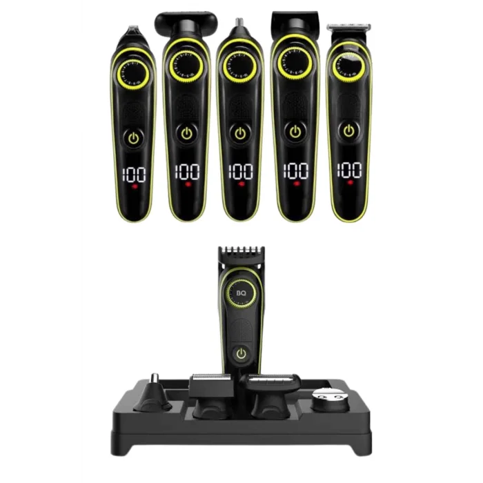 5 Başlıklı Şarjlı Tıraş Makinesi Led Ekran Saç Sakal Ense Tıraşına Uygun Bakım Seti