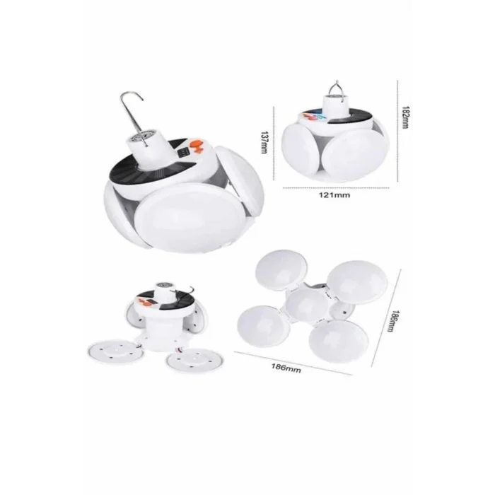 5 Kanatlı Bahçe Aydınlatma Led Askılı Solar Güneş Enerji Usb Sarjlı