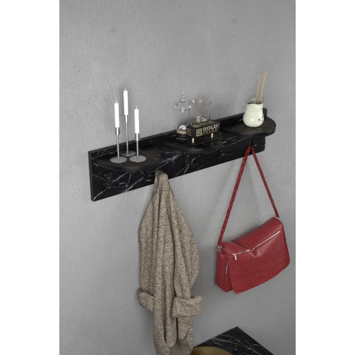5li Duvar Askılığı Bendir Siyah 80 cm