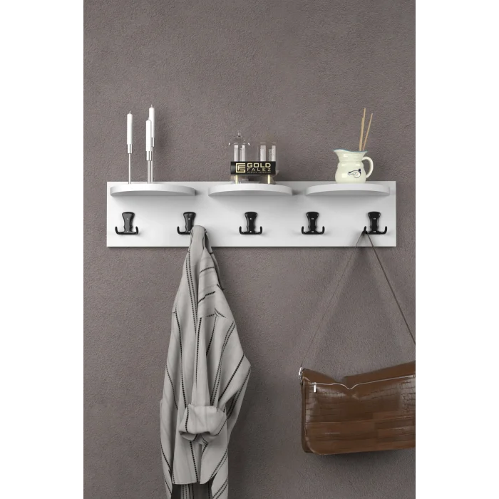 5li Duvar Askılığı Beyaz 80 cm
