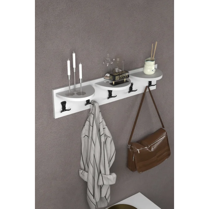 5li Duvar Askılığı Beyaz 80 cm