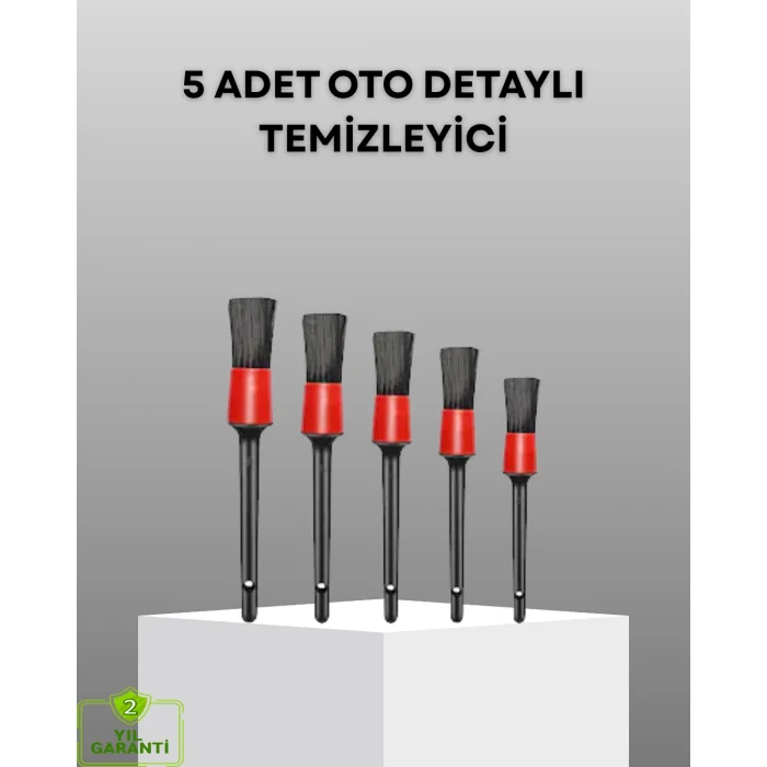 5 Parça Detay Temizlik Fırçası Seti Jant Motor Havalandırma İç Dış Temizlik