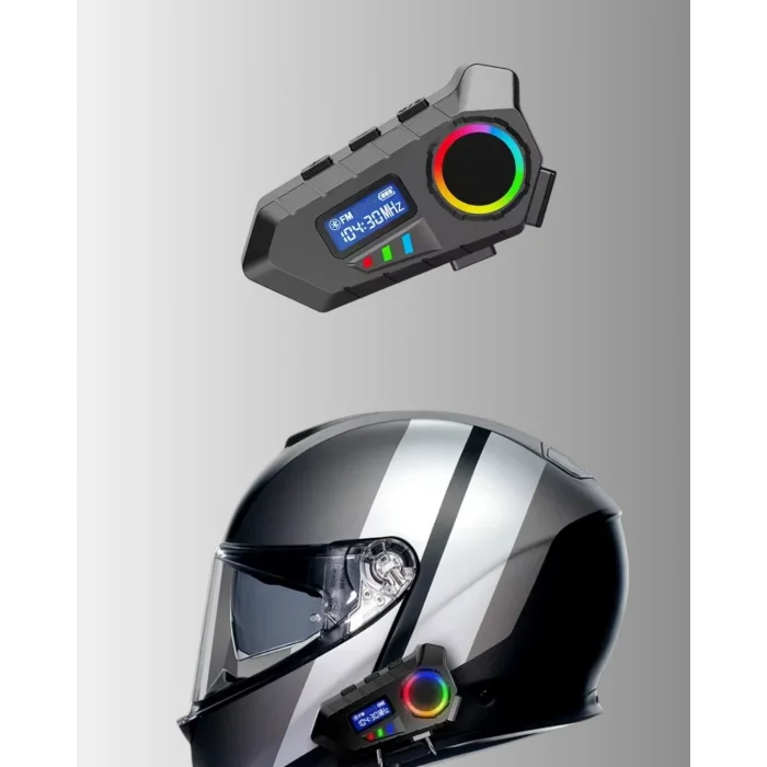 500mAh Bataryalı Bluetooth 5.4  İnterkom LED Ekranlı FM Destekli