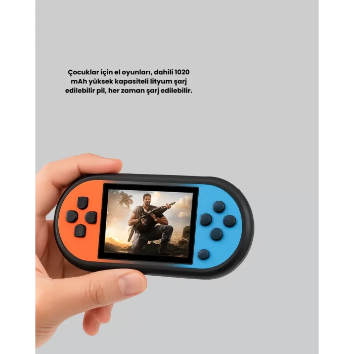 520 Oyunlu Mini Oyun Konsolu HD LCD Ekranlı