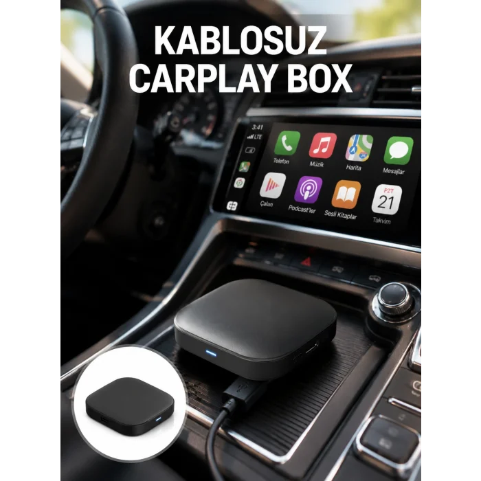5.8GHz WiFi Destekli Kablosuz Android Auto Dönüştürücü Yeni Nesil