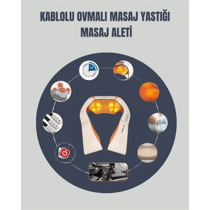 6 Başlıklı Isıtmalı Masaj Cihazı – Tüm Vücut İçin Derin Kas Masajı
