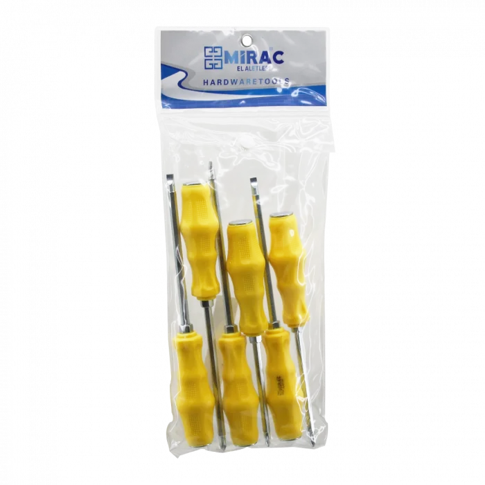 6lı Darbeli Çift Uçlu Tornavida Seti (Yıldız & Düz)