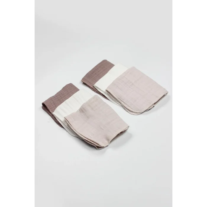 6lı Müslin Mendil 20x20 cm 90106 Taş Ekru Antrasit